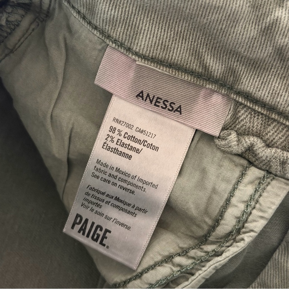 PAIGE Anessa Carpenter Wide Leg Jeans in Vintage Sweet Succulent - Picture 10 of 15